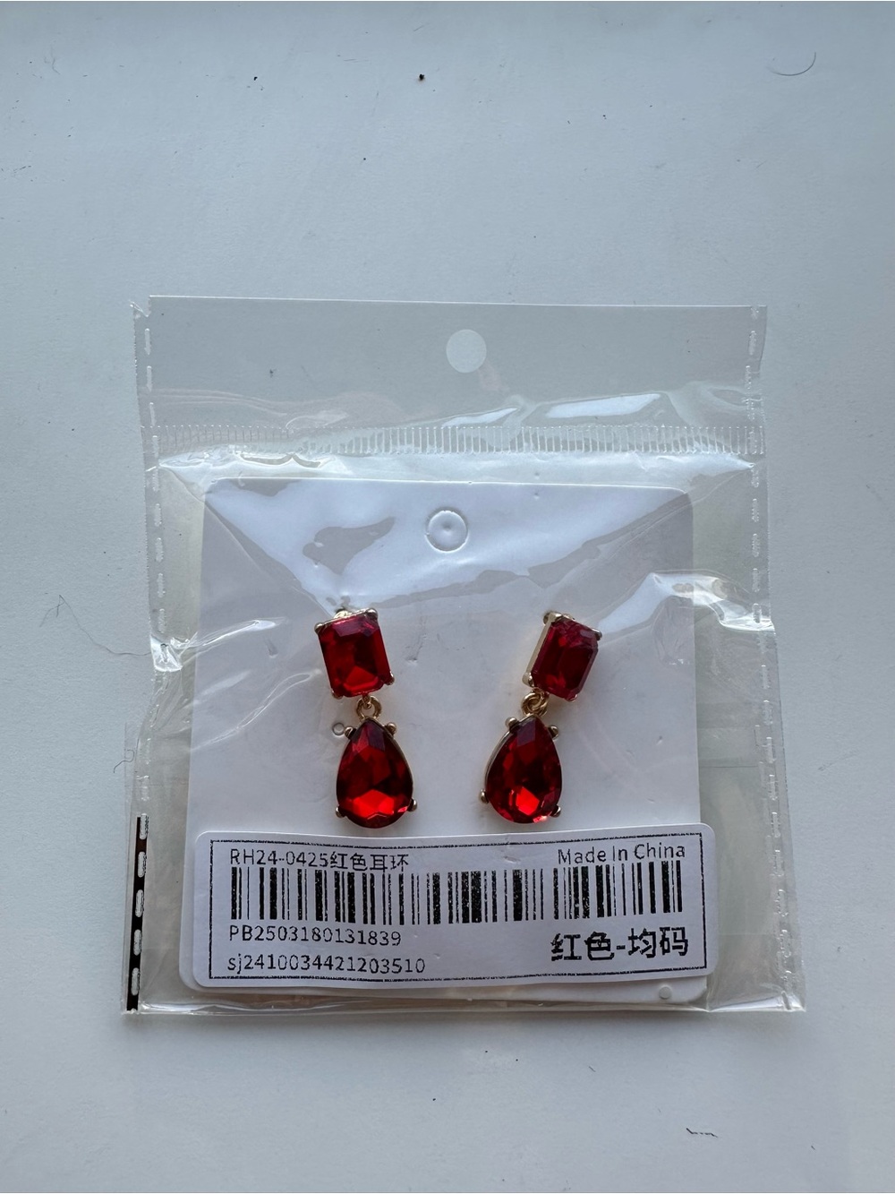 Red Crystal Drop Earrings - Women Jewelry